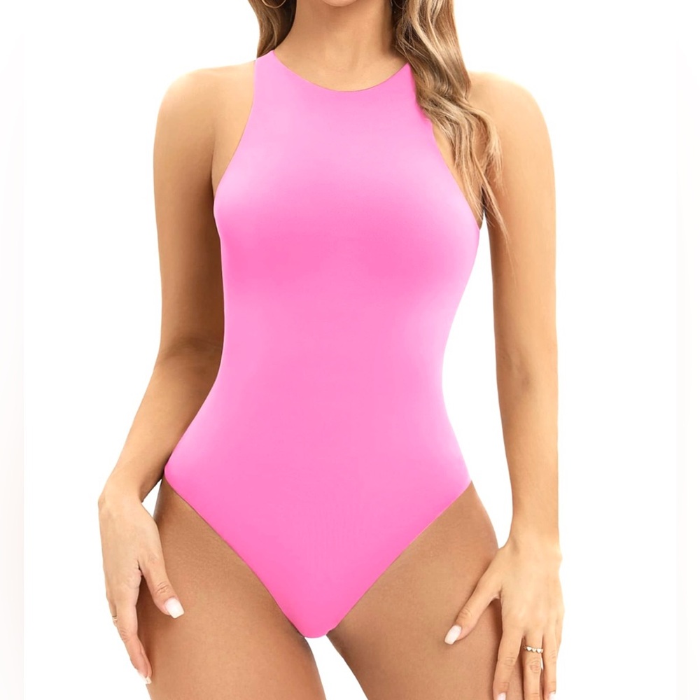 ZARA Pink Racerback Bodysuit, Size Small